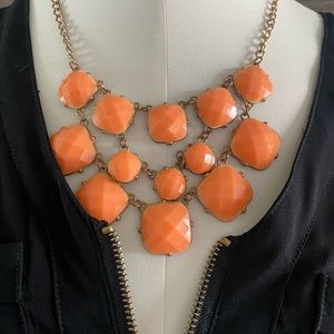Coral/Gold  3 tier necklace.